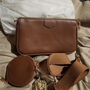 Women’s Brown  Crossbody Bag with Detachable Strap
